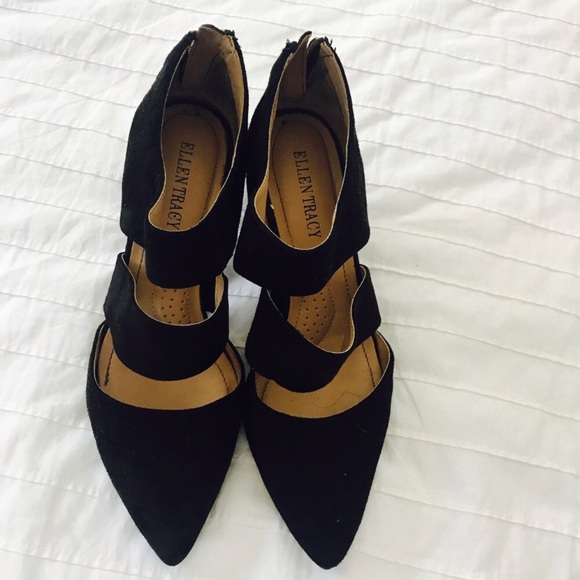Ellen Tracy Shoes - Ellen Tracey black velvet strappy heels